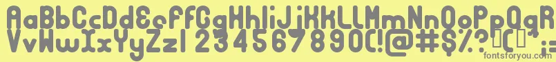 Bubbcrg Font – Gray Fonts on Yellow Background