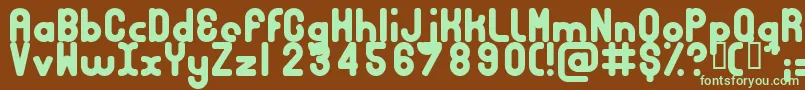 Bubbcrg Font – Green Fonts on Brown Background