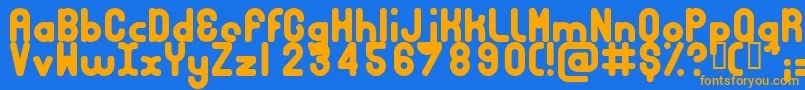 Bubbcrg Font – Orange Fonts on Blue Background