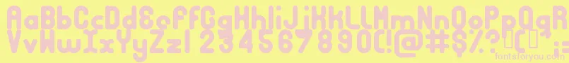 Bubbcrg Font – Pink Fonts on Yellow Background