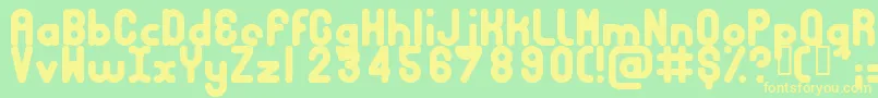 Bubbcrg-Schriftart – Gelbe Schriften auf grünem Hintergrund