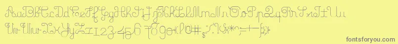 Fonte FamilyTree – fontes cinzas em um fundo amarelo