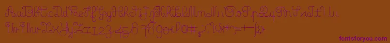 Шрифт FamilyTree – фиолетовые шрифты на коричневом фоне