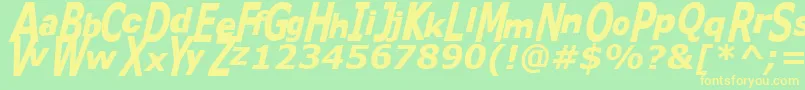 Kittykatt Font – Yellow Fonts on Green Background