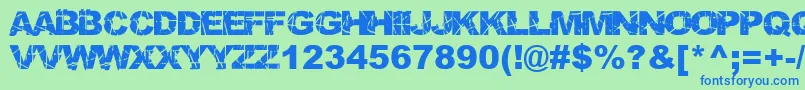 SkratchPunk Font – Blue Fonts on Green Background