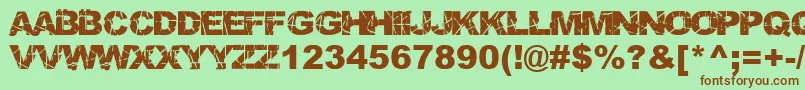 SkratchPunk Font – Brown Fonts on Green Background
