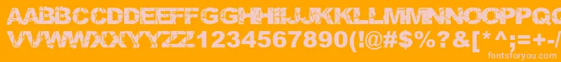 SkratchPunk-Schriftart – Rosa Schriften auf orangefarbenem Hintergrund