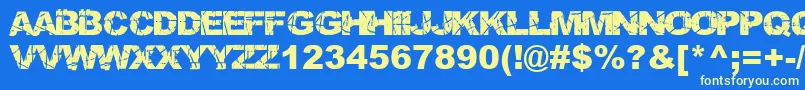 フォントSkratchPunk – 黄色の文字、青い背景