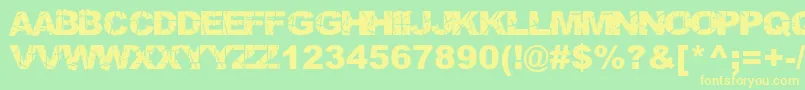 SkratchPunk Font – Yellow Fonts on Green Background