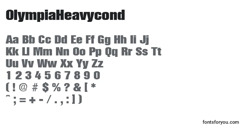 Шрифт OlympiaHeavycond – алфавит, цифры, специальные символы