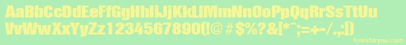 OlympiaHeavycond Font – Yellow Fonts on Green Background