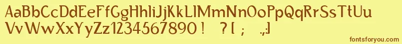 Bertoltbrecht Font – Brown Fonts on Yellow Background