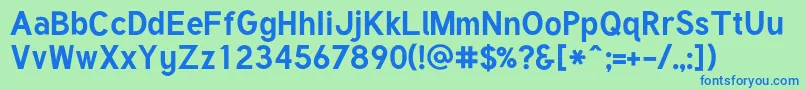 TuffyBold Font – Blue Fonts on Green Background
