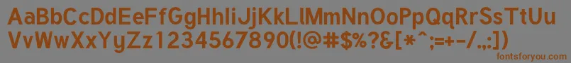 Weitere Informationen zur TuffyBold-Schriftart TuffyBold-Schriftart – Braune Schriften auf grauem Hintergrund