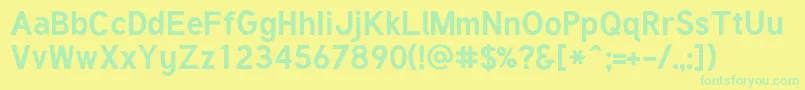 TuffyBold Font – Green Fonts on Yellow Background