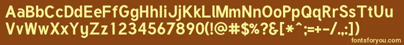 TuffyBold Font – Yellow Fonts on Brown Background