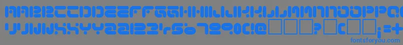 フォントFunknus – 灰色の背景に青い文字