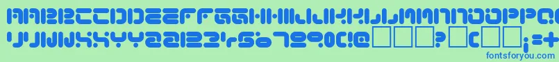 Funknus Font – Blue Fonts on Green Background