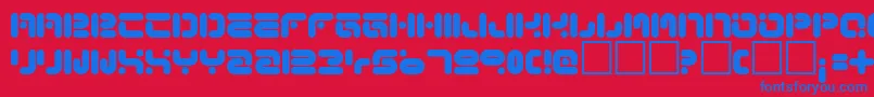 Funknus Font – Blue Fonts on Red Background