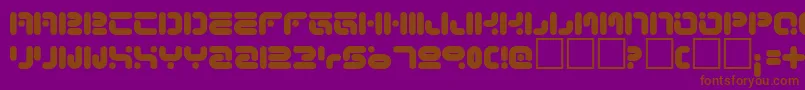 フォントFunknus – 紫色の背景に茶色のフォント