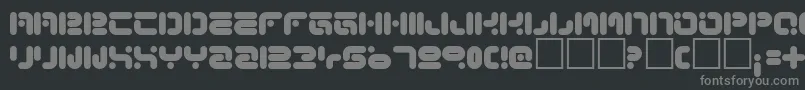 Funknus-fontti – harmaat kirjasimet mustalla taustalla