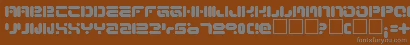 Funknus-fontti – harmaat kirjasimet ruskealla taustalla