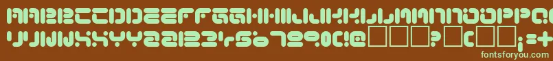 Funknus-fontti – vihreät fontit ruskealla taustalla