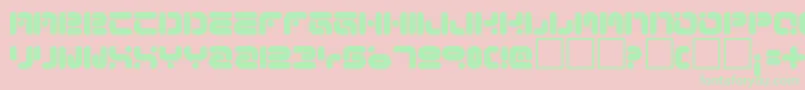 フォントFunknus – ピンクの背景に緑の文字