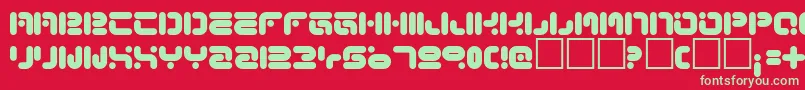 Funknus-fontti – vihreät fontit punaisella taustalla