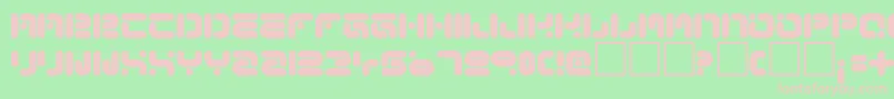 フォントFunknus – 緑の背景にピンクのフォント