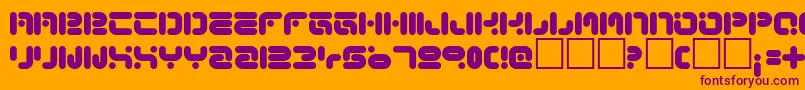Funknus-Schriftart – Violette Schriften auf orangefarbenem Hintergrund