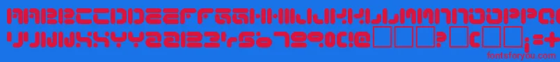 Funknus-fontti – punaiset fontit sinisellä taustalla