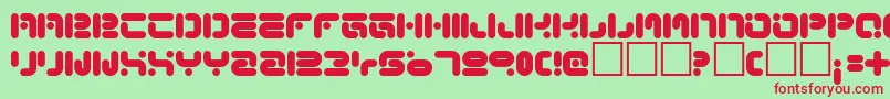 フォントFunknus – 赤い文字の緑の背景