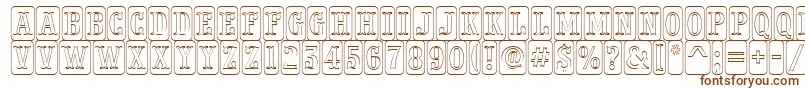 PresentumnrcmdcotlRegular-fontti – ruskeat fontit valkoisella taustalla