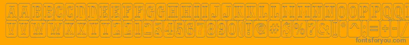 PresentumnrcmdcotlRegular-Schriftart – Graue Schriften auf orangefarbenem Hintergrund