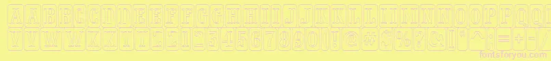 フォントPresentumnrcmdcotlRegular – ピンクのフォント、黄色の背景