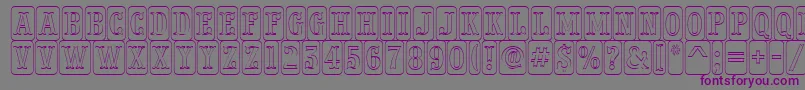 フォントPresentumnrcmdcotlRegular – 紫色のフォント、灰色の背景
