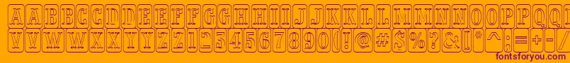 PresentumnrcmdcotlRegular-Schriftart – Violette Schriften auf orangefarbenem Hintergrund