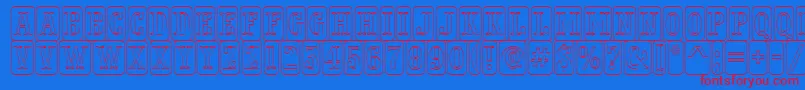 Шрифт PresentumnrcmdcotlRegular – красные шрифты на синем фоне