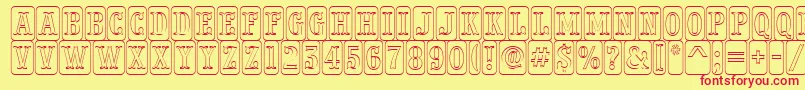 PresentumnrcmdcotlRegular Font – Red Fonts on Yellow Background