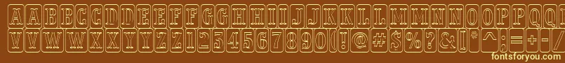 PresentumnrcmdcotlRegular-fontti – keltaiset fontit ruskealla taustalla