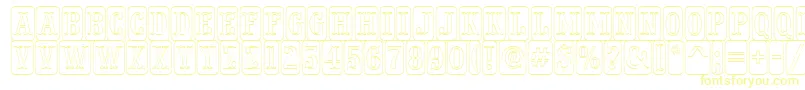 フォントPresentumnrcmdcotlRegular – 黄色のフォント