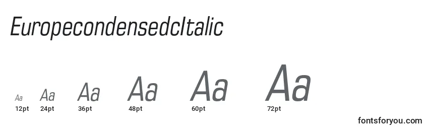 EuropecondensedcItalic Font Sizes