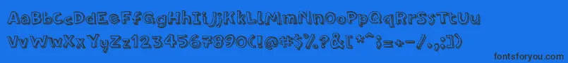 PfamateurLineshadow Font – Black Fonts on Blue Background