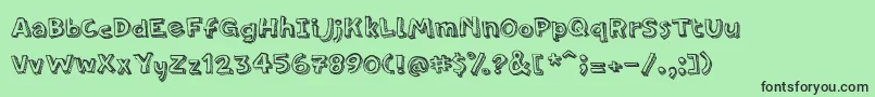 フォントPfamateurLineshadow – 緑の背景に黒い文字