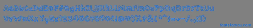 PfamateurLineshadow-Schriftart – Blaue Schriften auf grauem Hintergrund