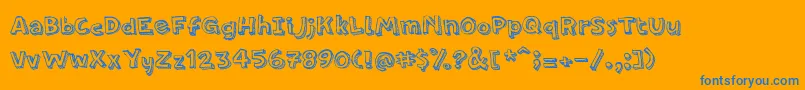 PfamateurLineshadow Font – Blue Fonts on Orange Background