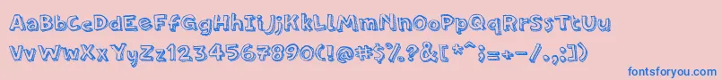 PfamateurLineshadow Font – Blue Fonts on Pink Background