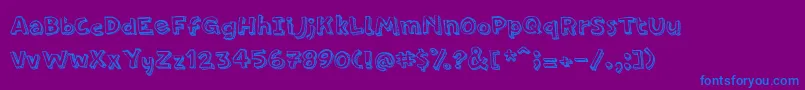 PfamateurLineshadow Font – Blue Fonts on Purple Background