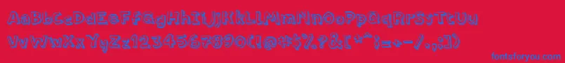 PfamateurLineshadow Font – Blue Fonts on Red Background